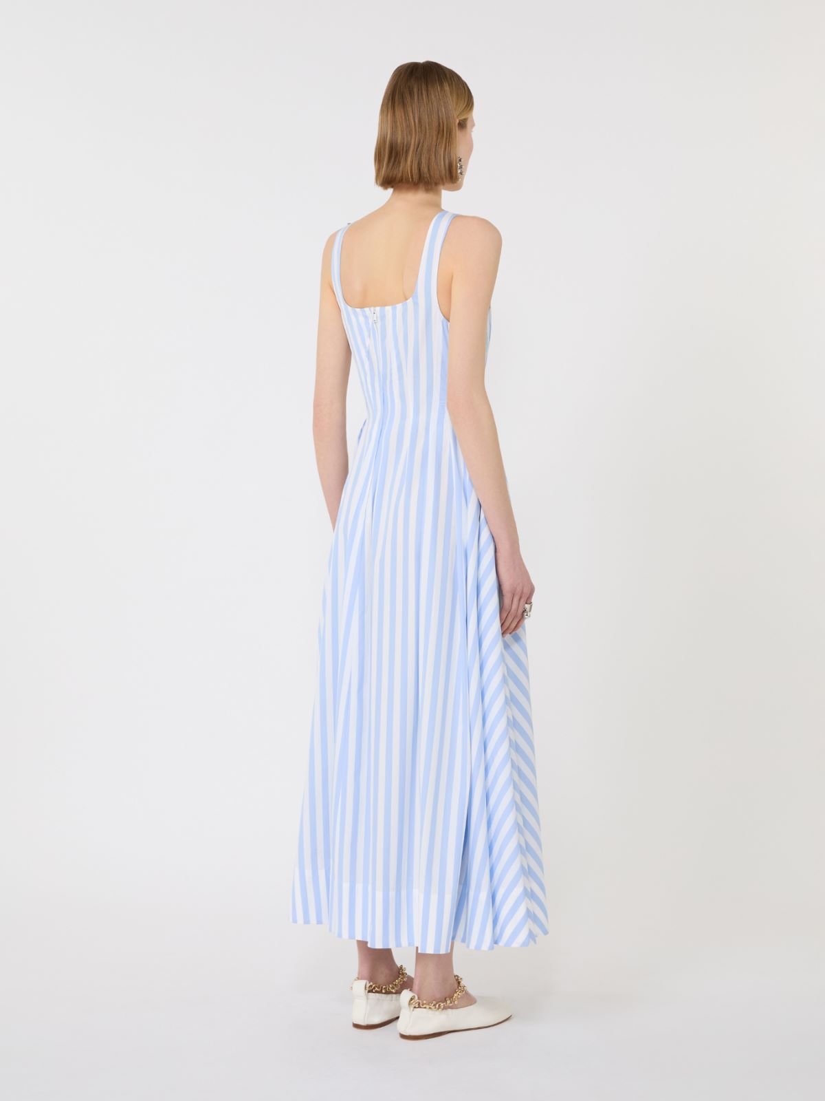 Long cotton poplin dress - LIGHT BLUE - Max Mara - 3