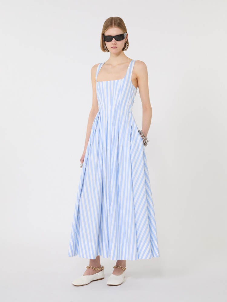 Long cotton poplin dress - LIGHT BLUE - Max Mara