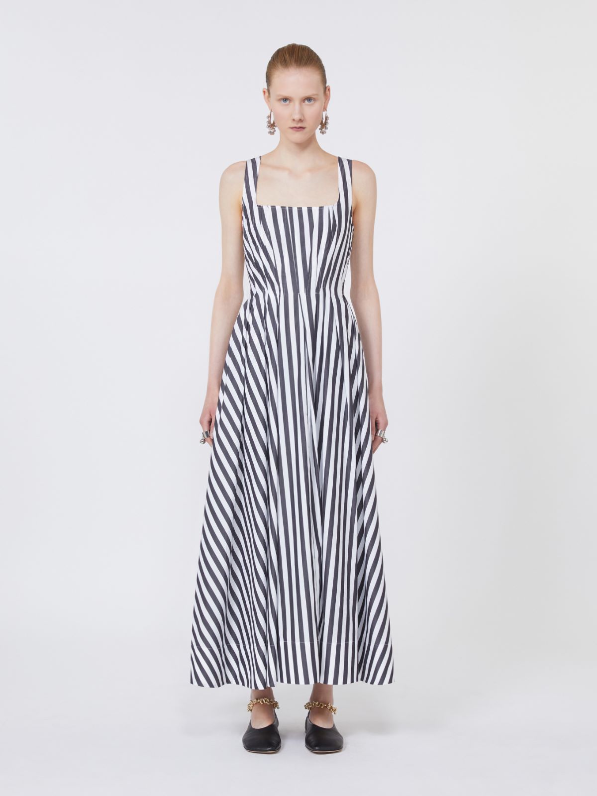 Langes Kleid aus Baumwollpopeline - SCHWARZ - Max Mara - 2