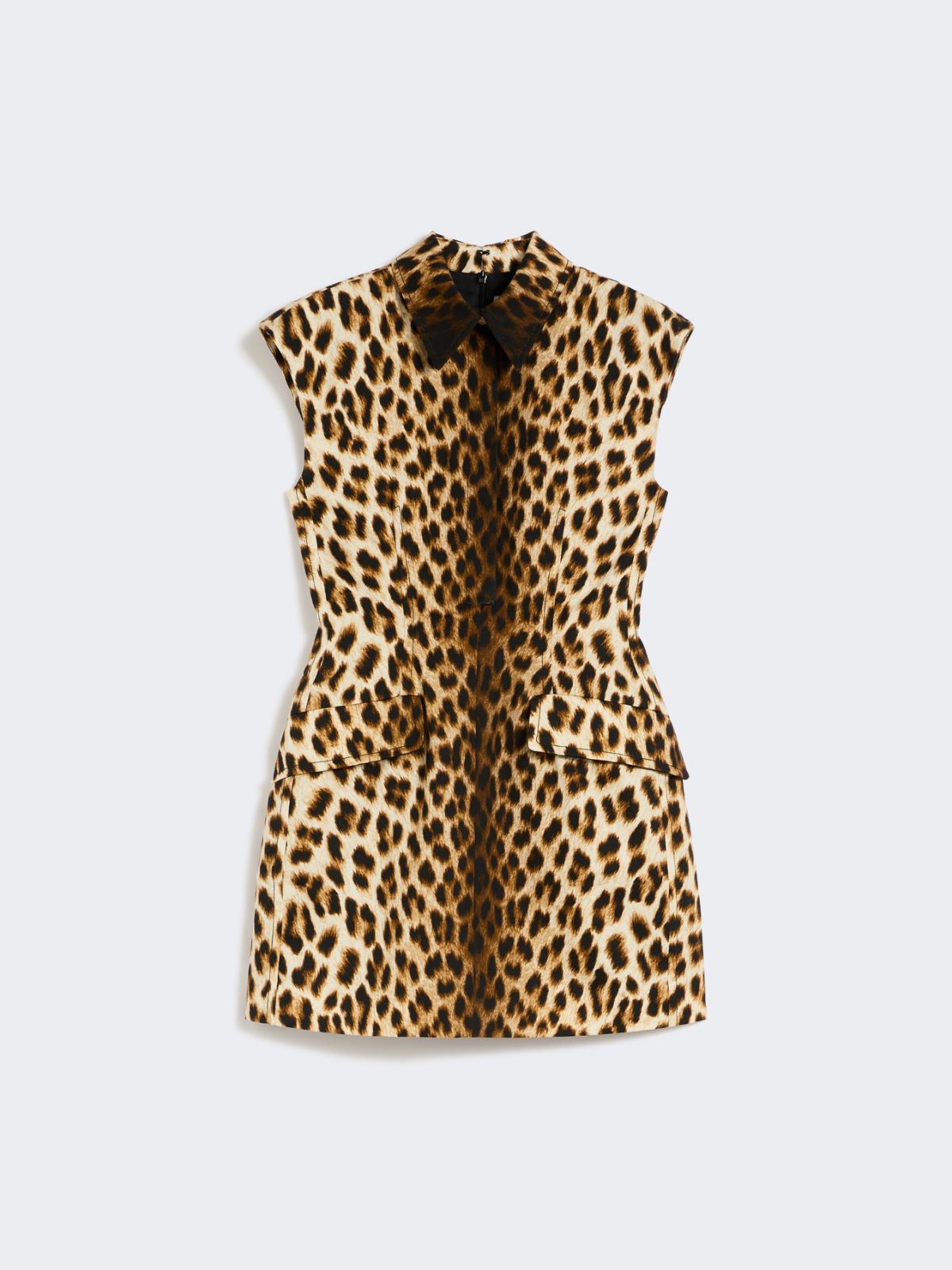 Sleeveless hourglass dress in cotton - CAMEL - 5