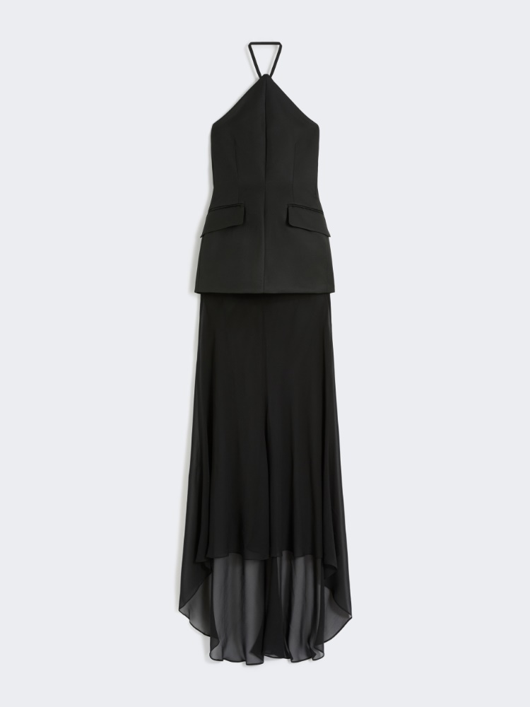 Kleid aus Doppelgewebe - SCHWARZ