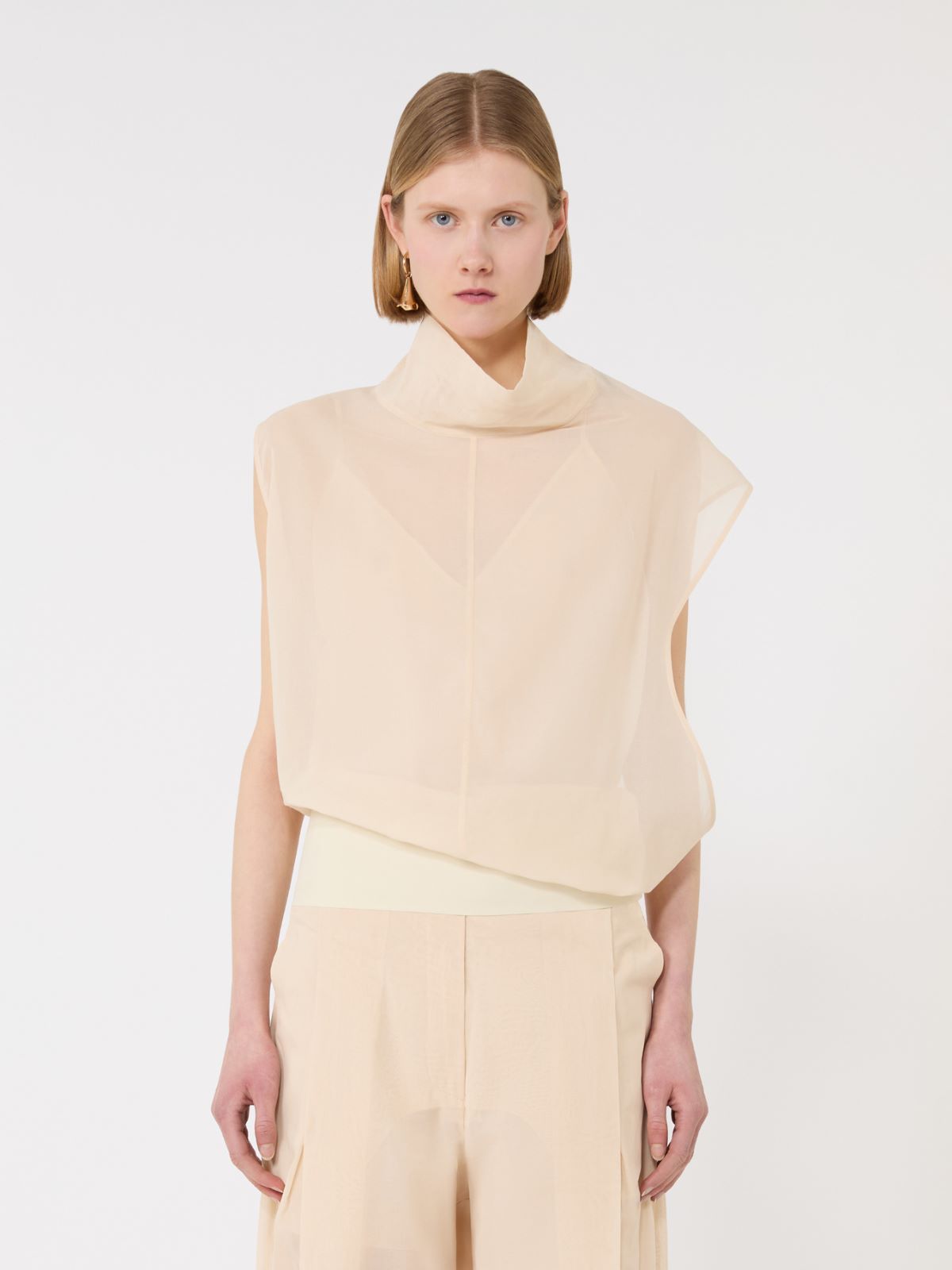 Cotton voile two-piece blouse - ECRU - Max Mara - 2