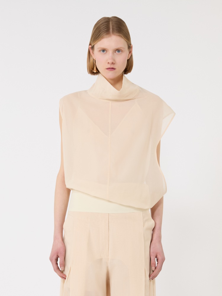 Cotton voile two-piece blouse - ECRU - Max Mara - 2