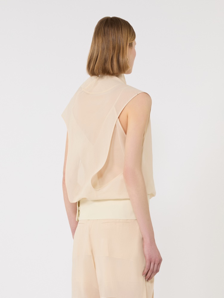 Cotton voile two-piece blouse - ECRU - Max Mara - 3
