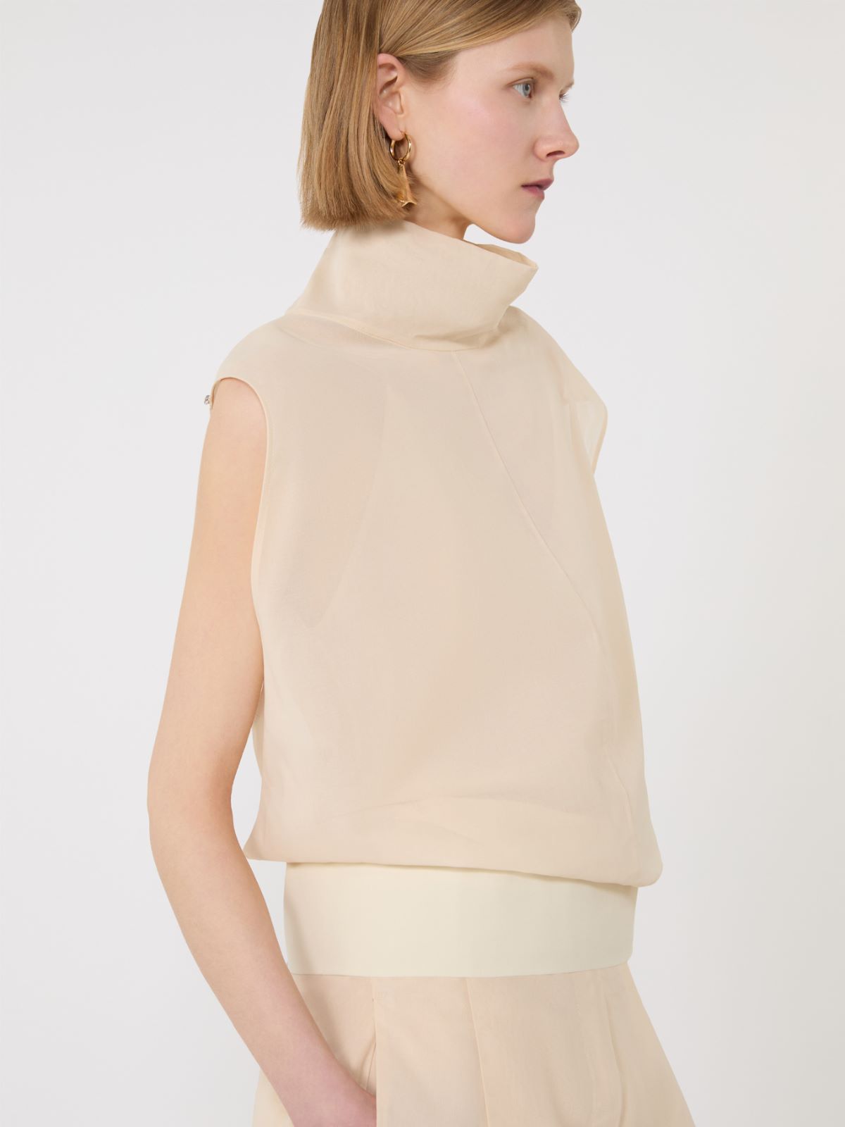 Cotton voile two-piece blouse - ECRU - Max Mara - 5