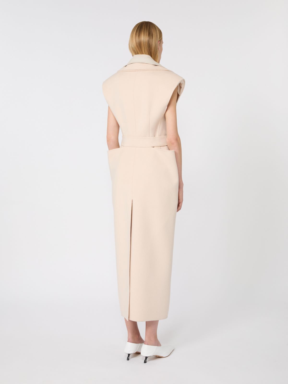 Sleeveless pure double wool coat - POWDER - Max Mara - 3