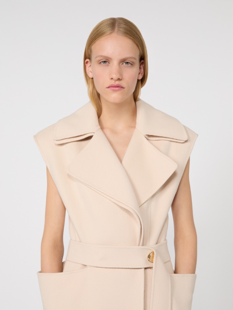 Sleeveless pure double wool coat - POWDER - Max Mara - 4