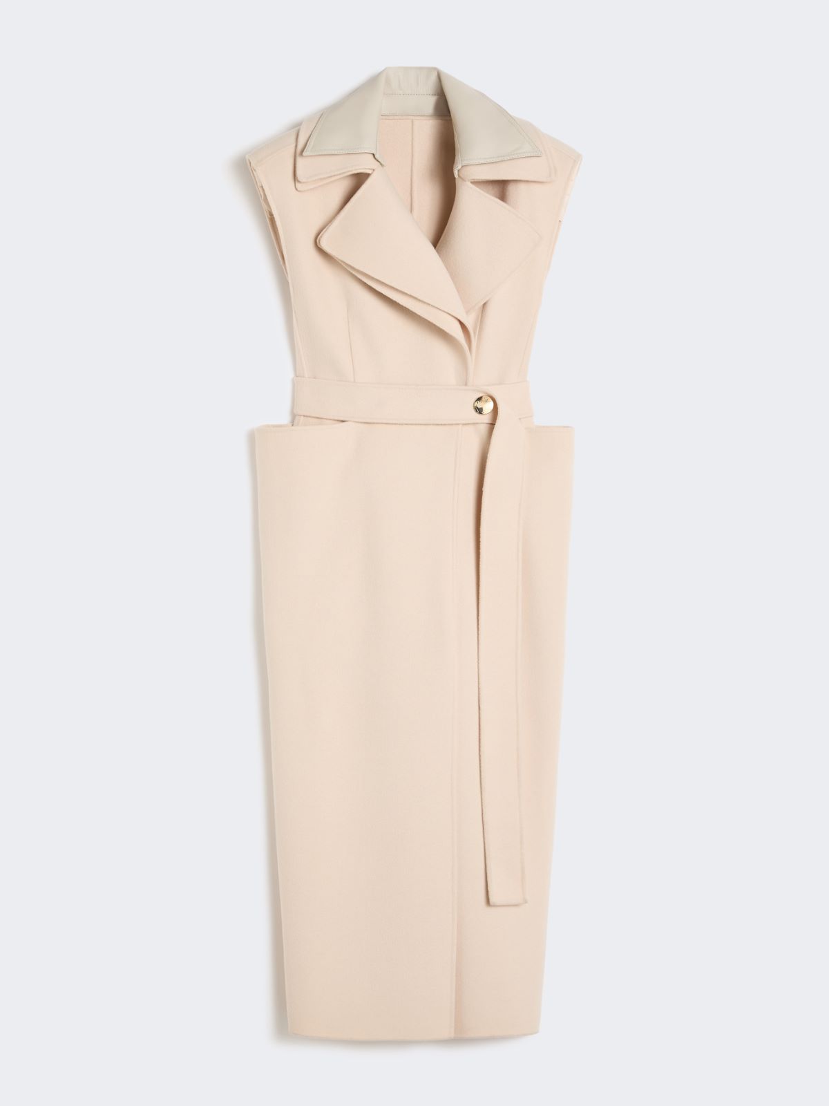 Sleeveless pure double wool coat - POWDER - Max Mara - 5