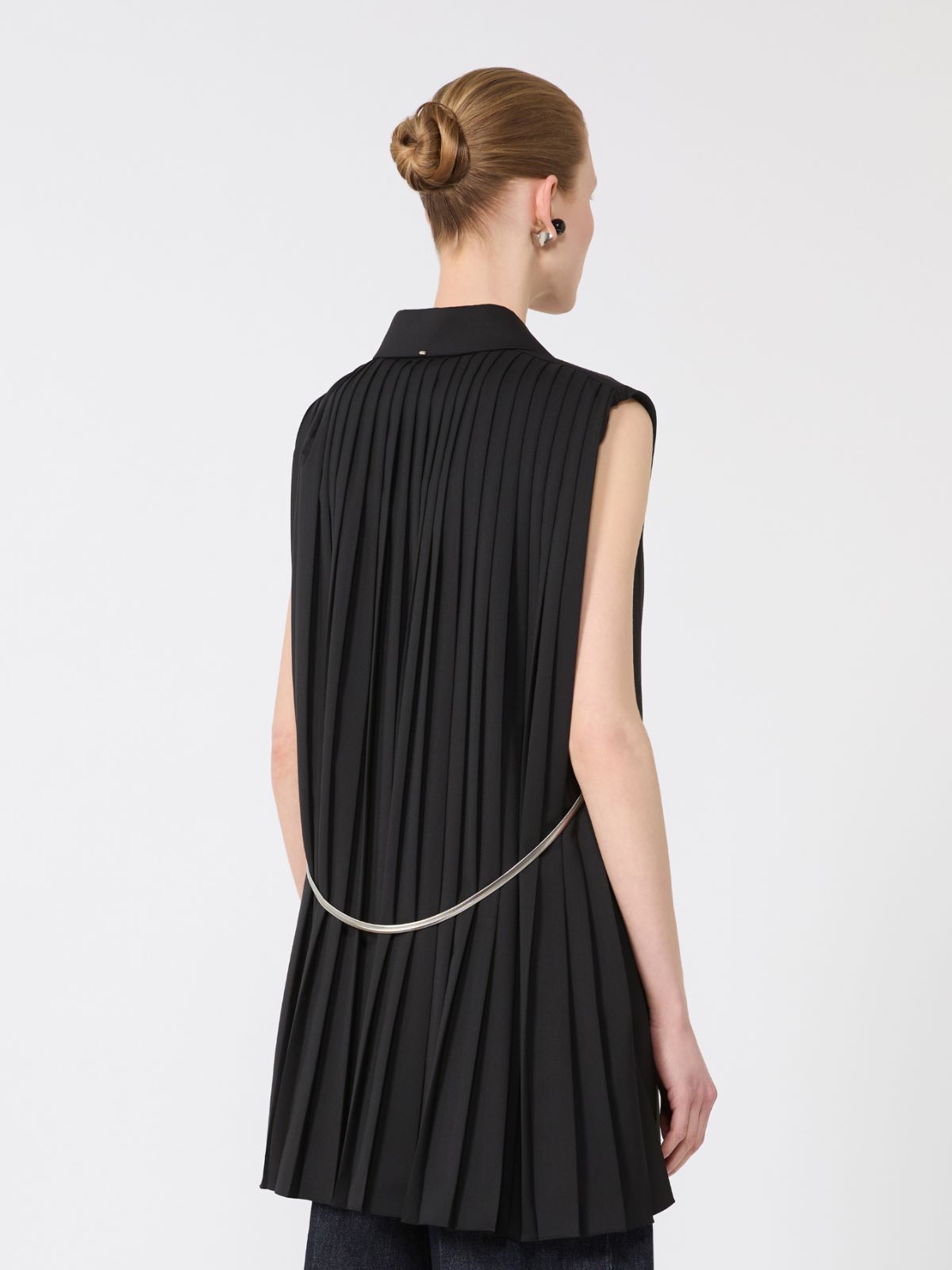 Sleeveless stretch wool blazer - BLACK - Max Mara - 6