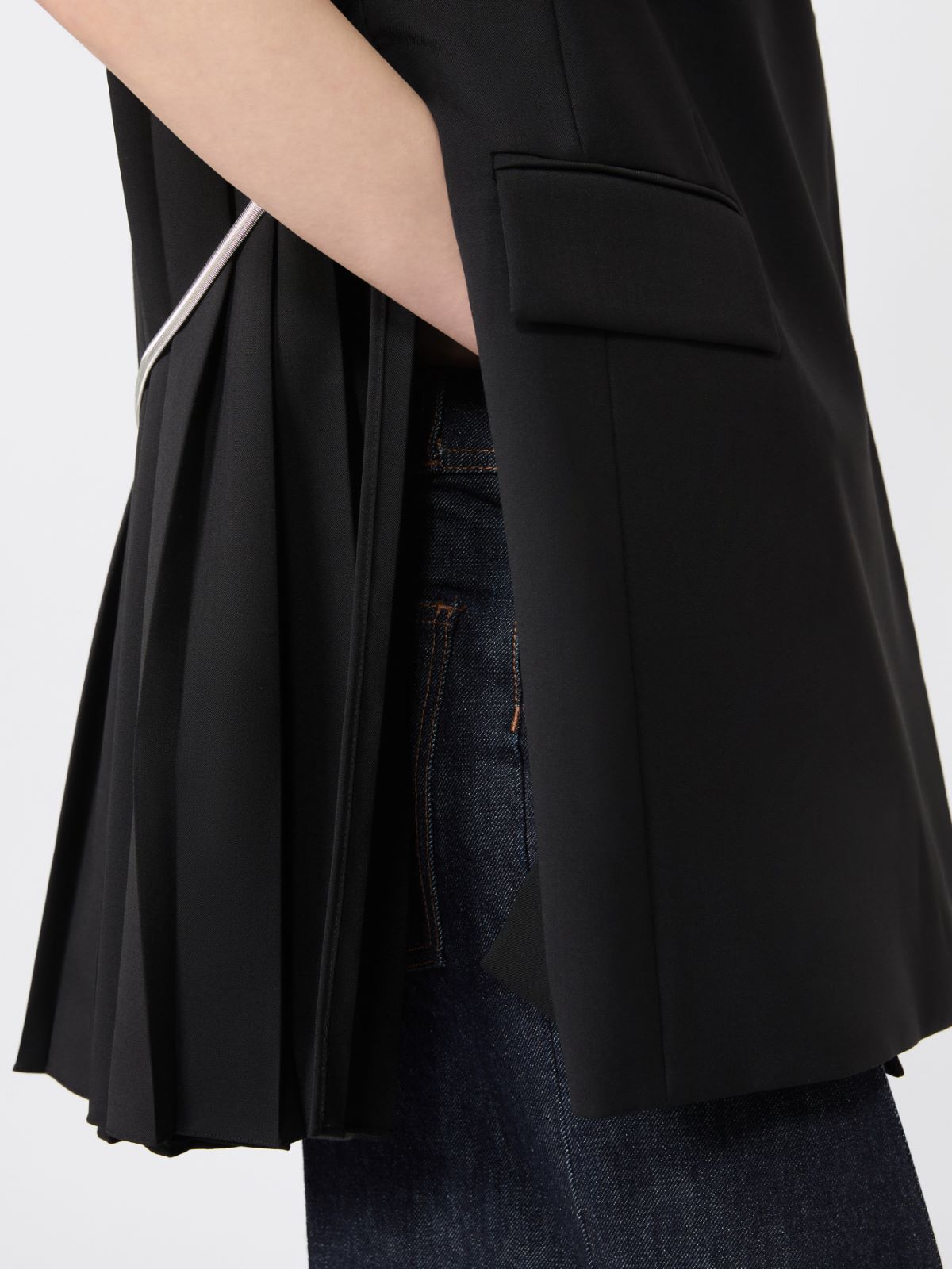 Sleeveless stretch wool blazer - BLACK - Max Mara - 6