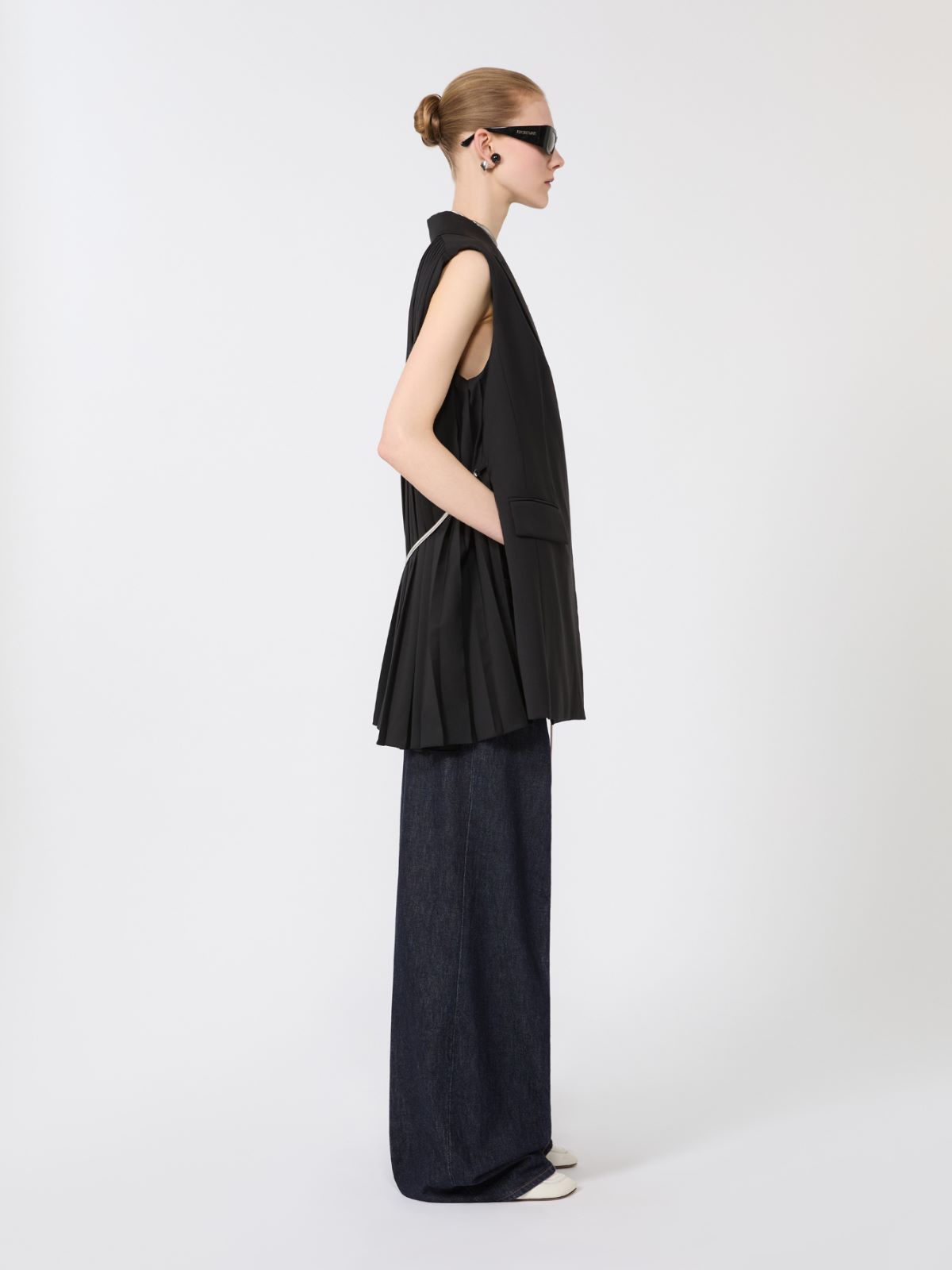 Sleeveless stretch wool blazer - BLACK - Max Mara - 6