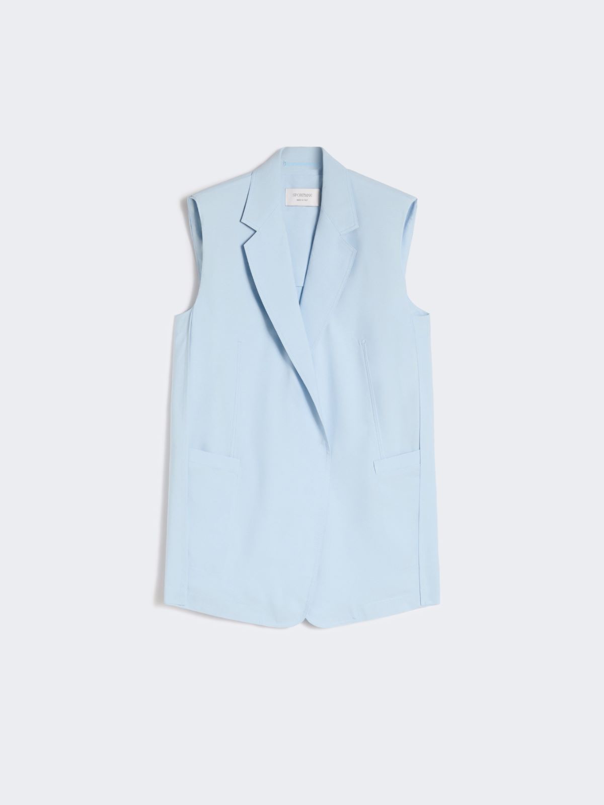 Oversized washed viscose gilet - LIGHT BLUE - 6