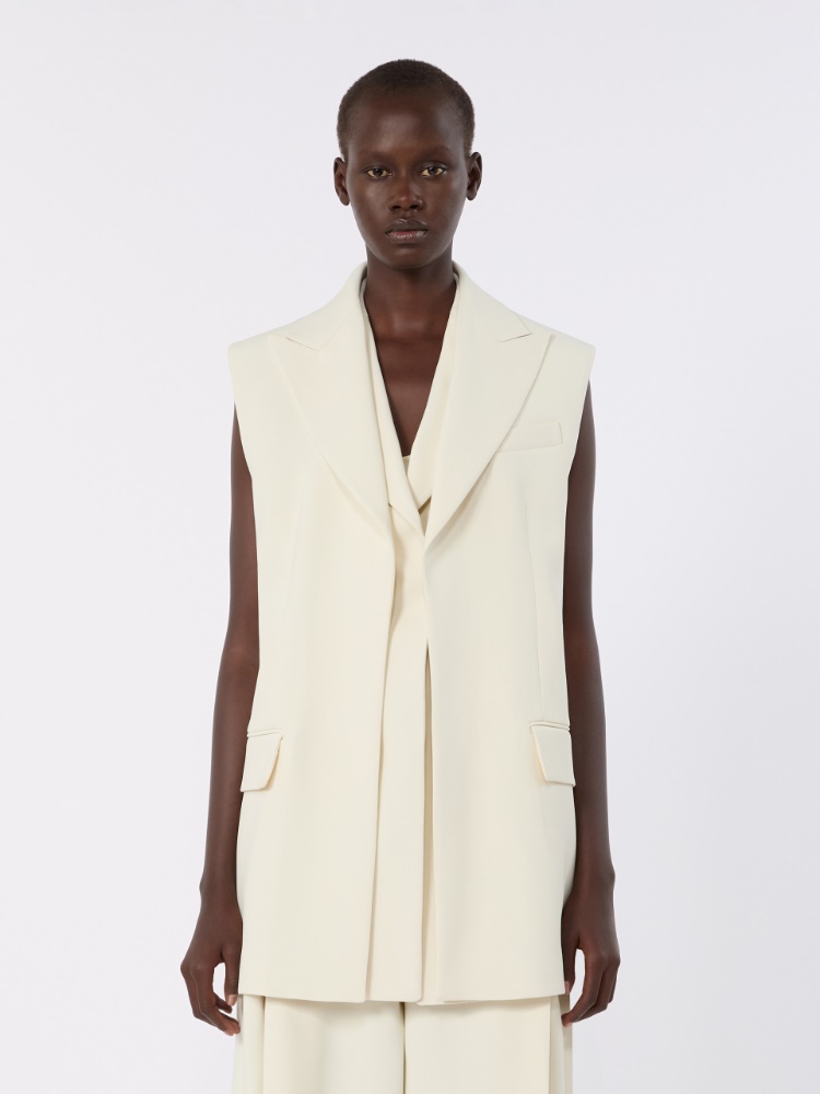 Blazer de dos piezas sin mangas de viscosa elástica - BLANCO LANA - Max Mara - 2