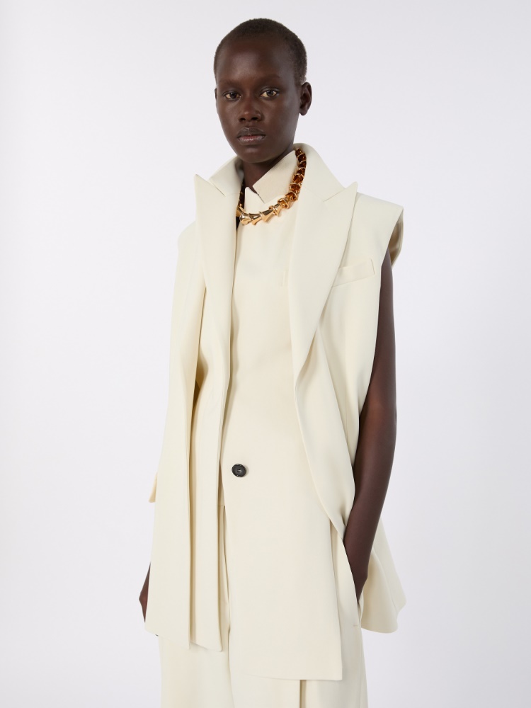 Blazer de dos piezas sin mangas de viscosa elástica - BLANCO LANA - Max Mara - 4