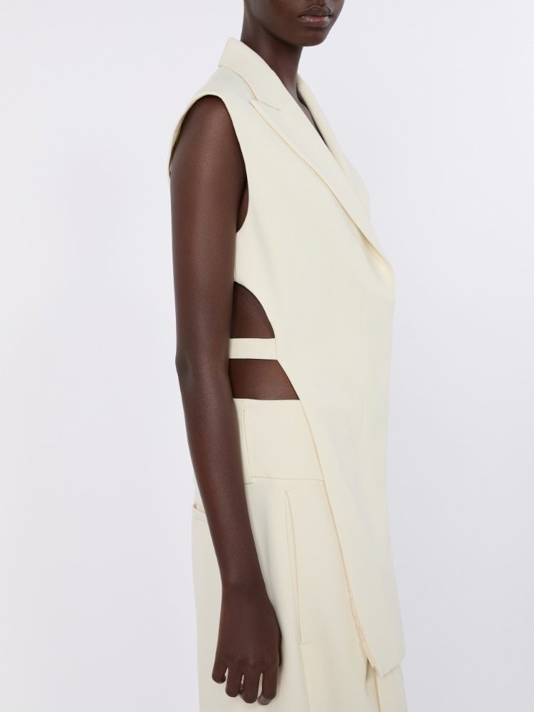 Blazer de dos piezas sin mangas de viscosa elástica - BLANCO LANA - Max Mara - 5