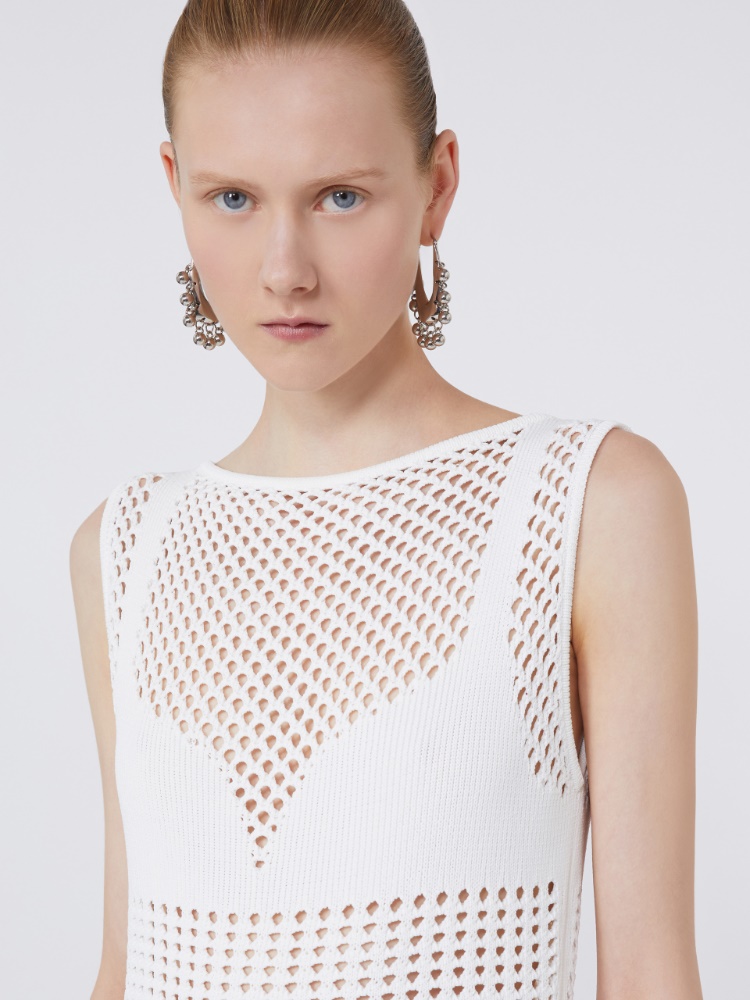 Long stretch viscose dress - WHITE - Max Mara - 4