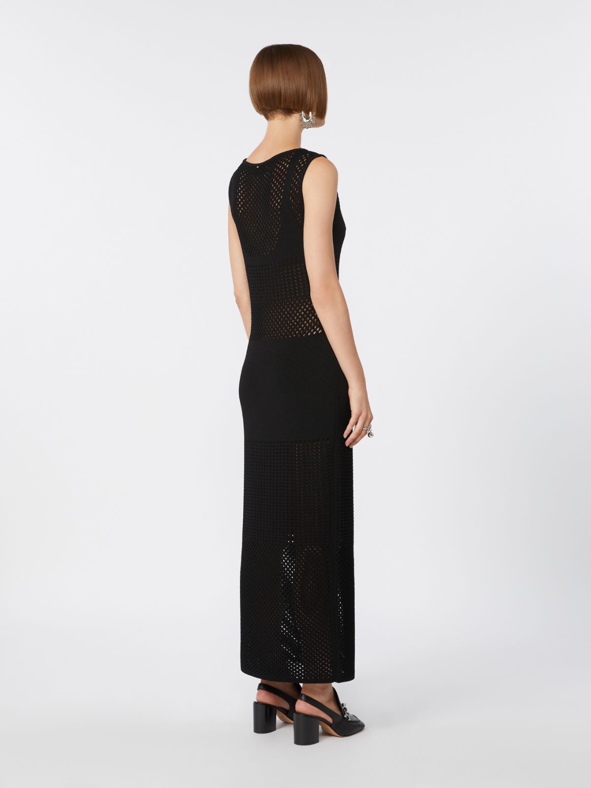 Long stretch viscose dress - BLACK - Max Mara - 3