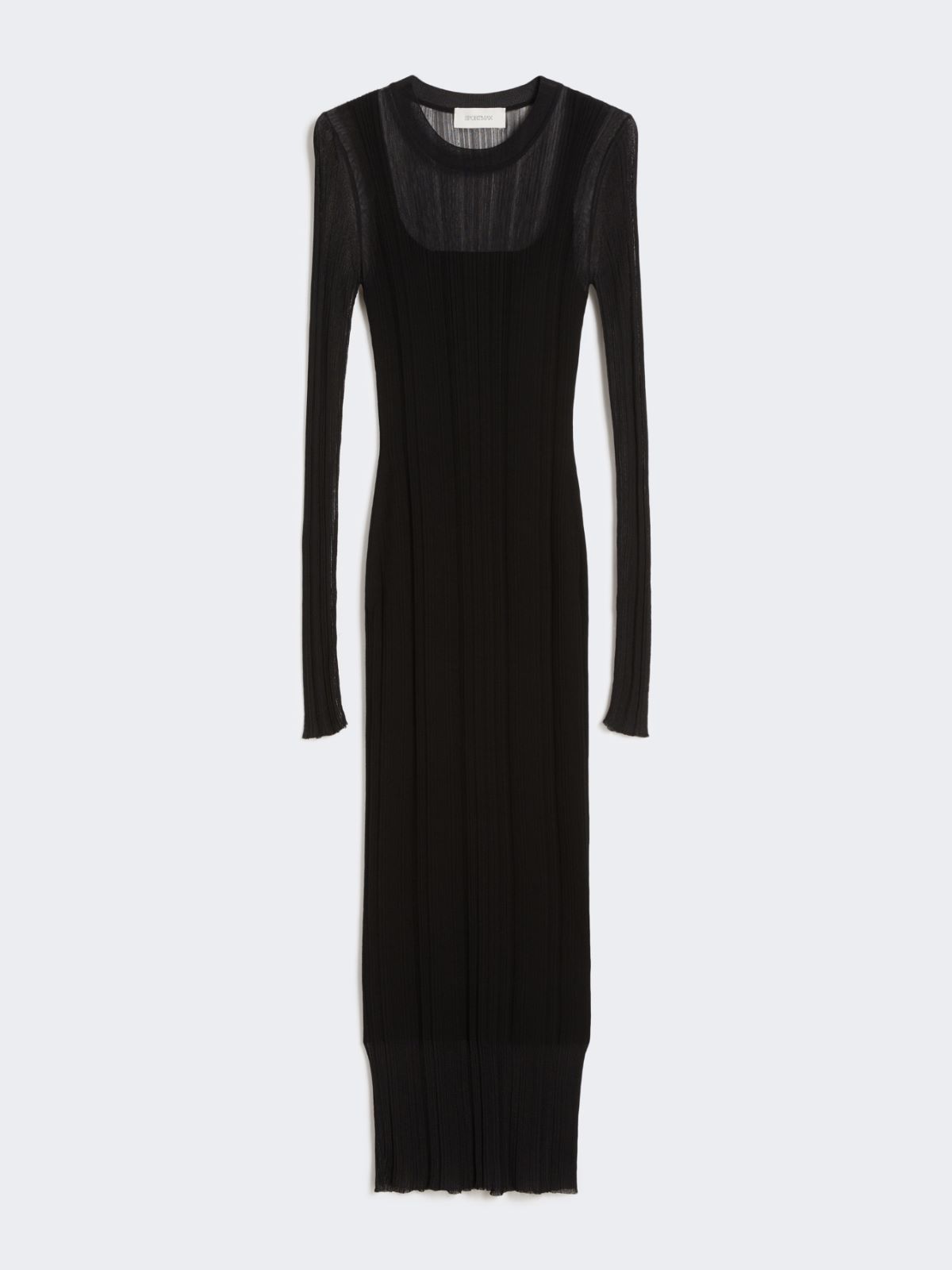 Short-sleeved stretch viscose dress - BLACK - Max Mara - 4