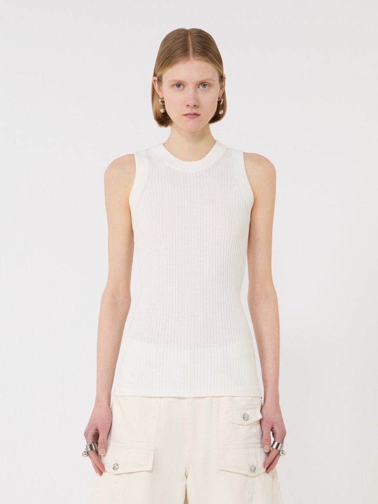 Cotton vest top - WHITE - Max Mara - 2