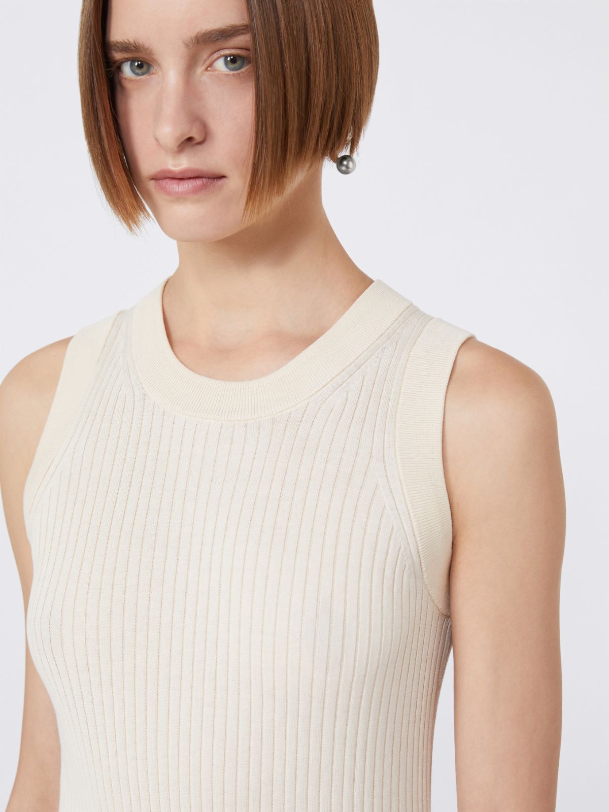Cotton vest top - ECRU - Max Mara - 6