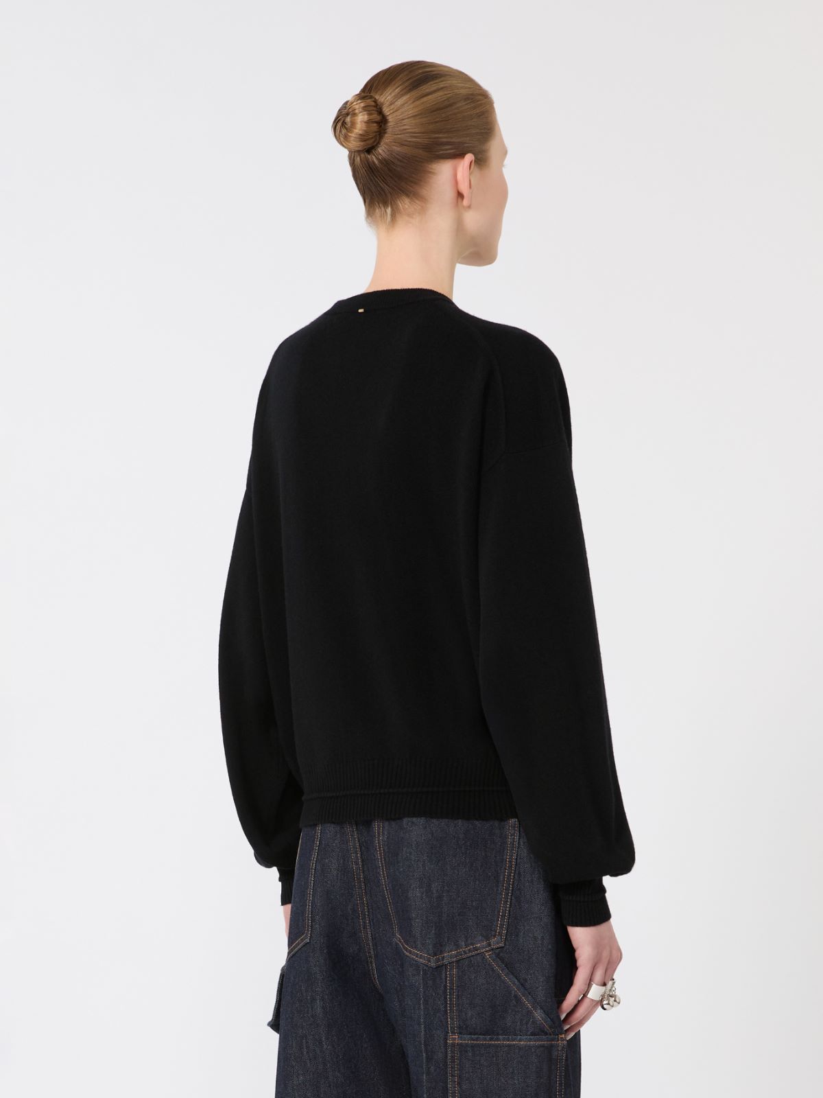 Relaxed-fit wool and cashmere sweater - BLACK - Max Mara - 6