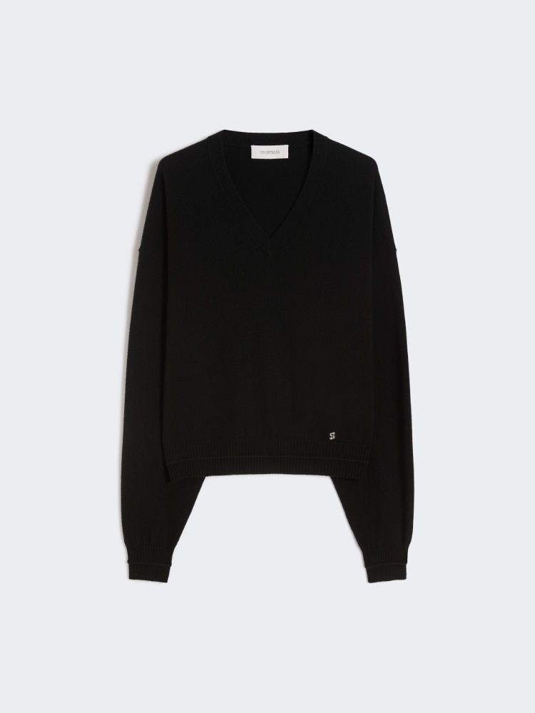 Relaxed-fit wool and cashmere sweater - BLACK - Max Mara