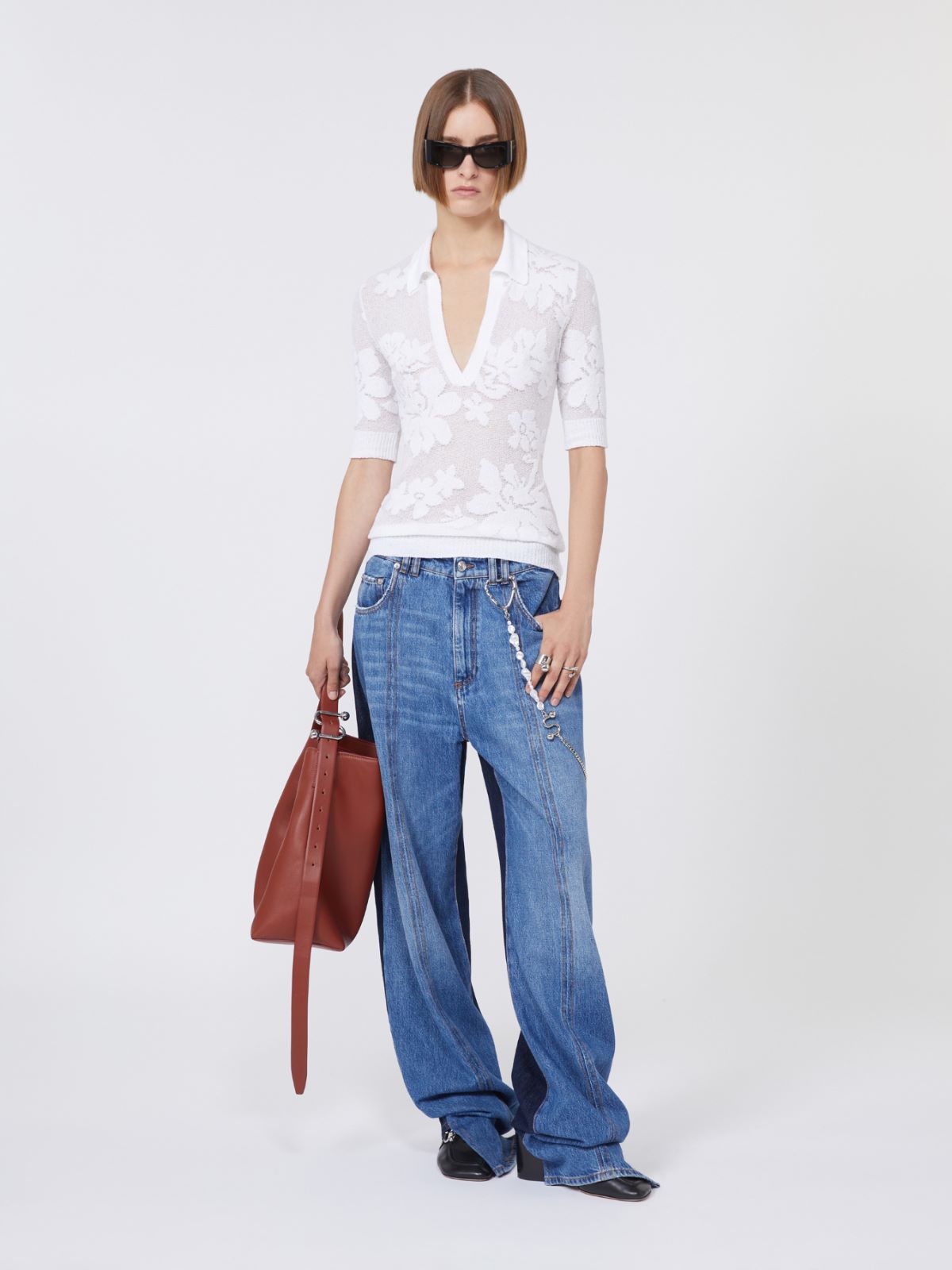 Stretch cotton polo shirt - WHITE - Max Mara - 10