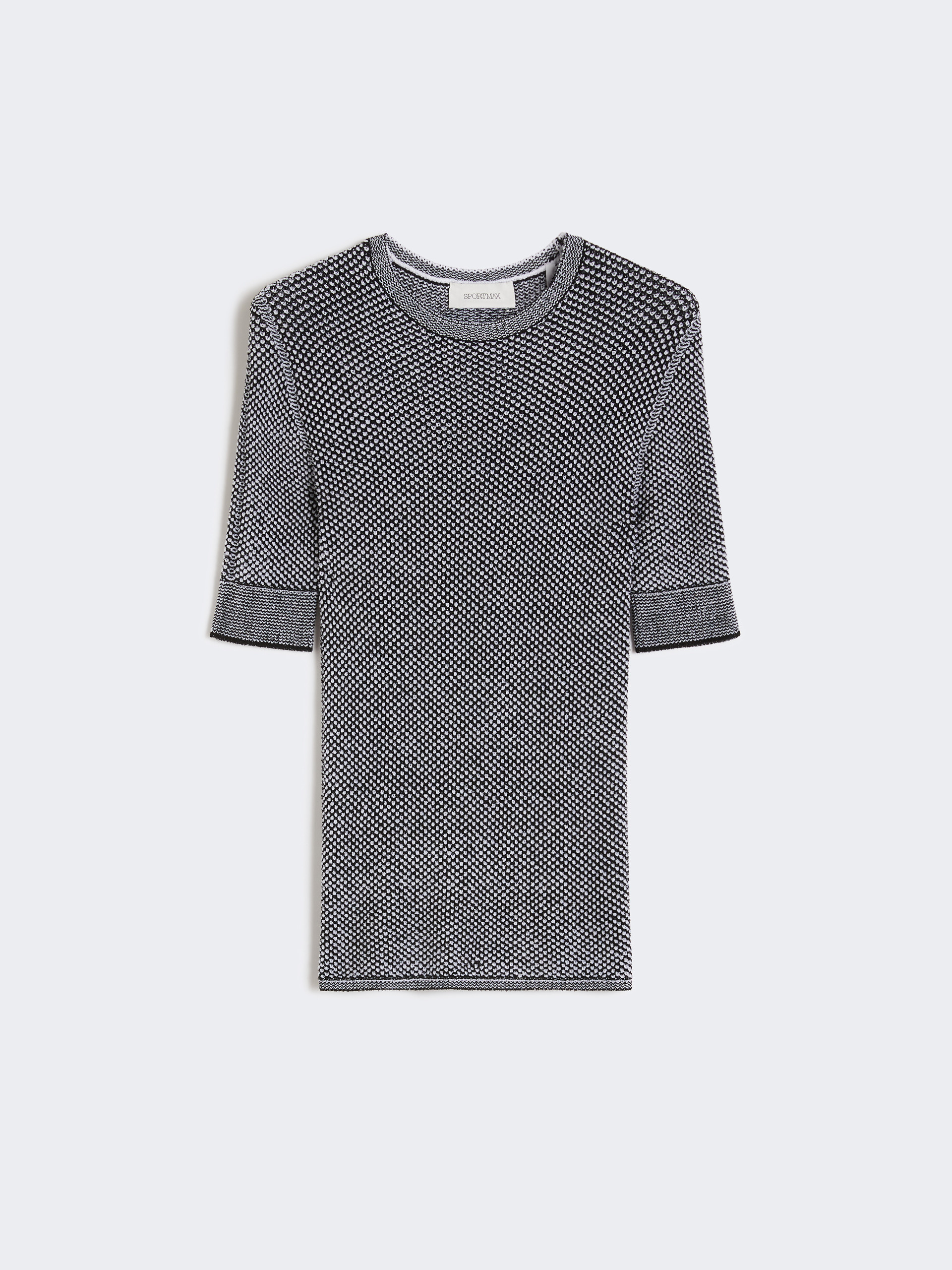 Viscose short-sleeved mesh jumper - WHITE BLACK - Max Mara - 5