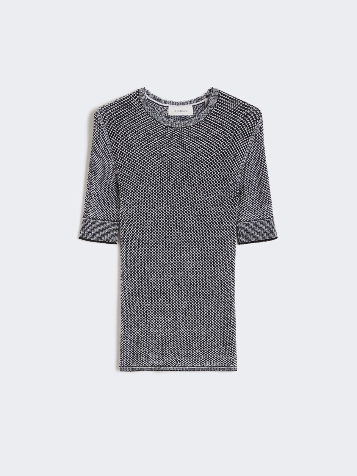 Viscose short-sleeved mesh jumper - WHITE BLACK - Max Mara - 6