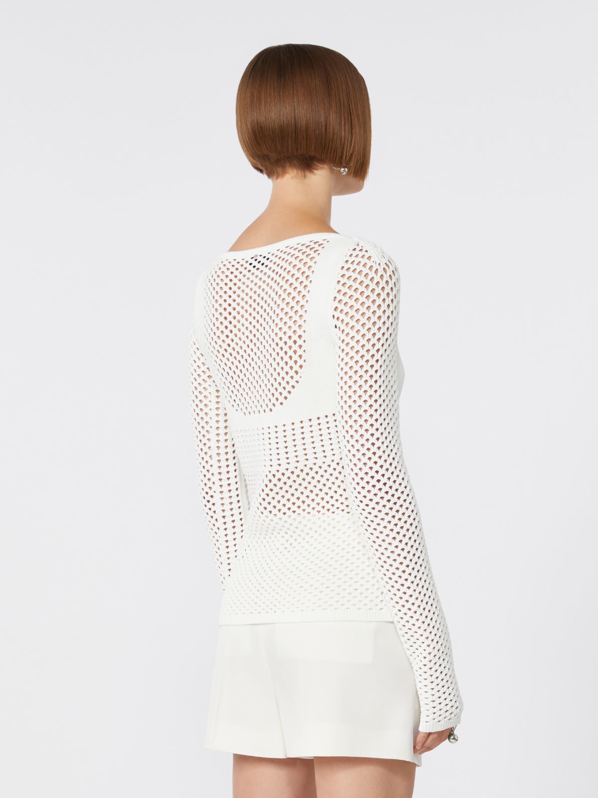 Schmal geschnittener Pullover aus Viskosemischung - WEISS - Max Mara - 3