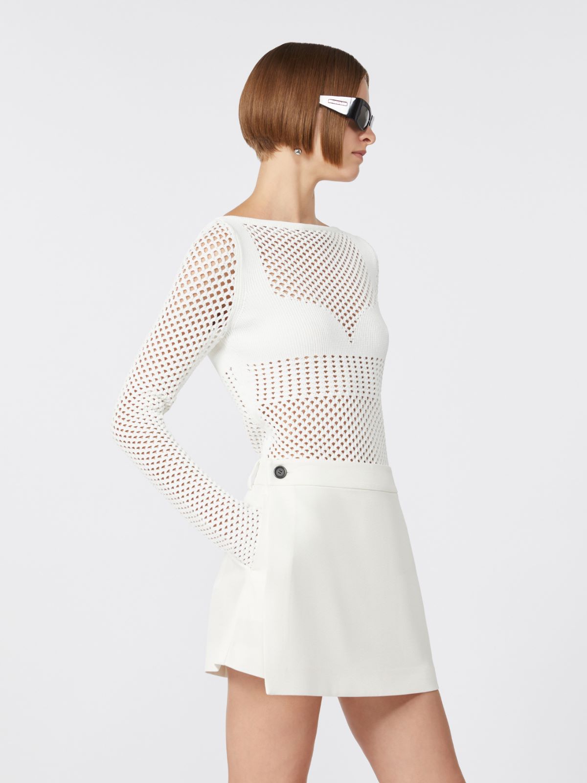 Schmal geschnittener Pullover aus Viskosemischung - WEISS - Max Mara - 4