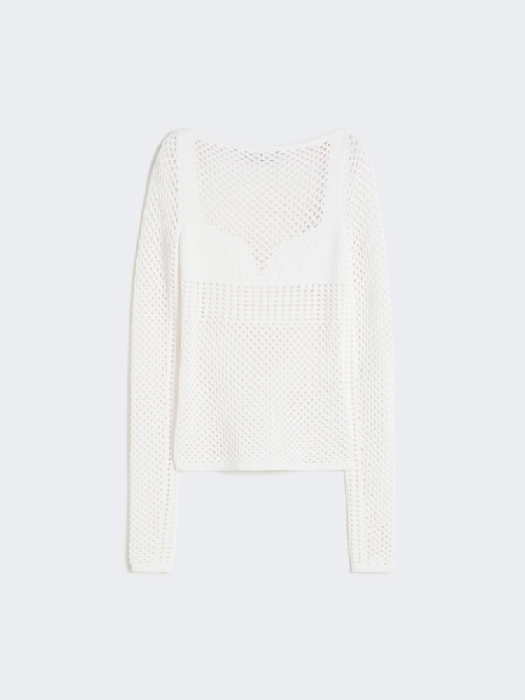 Schmal geschnittener Pullover aus Viskosemischung - WEISS - Max Mara