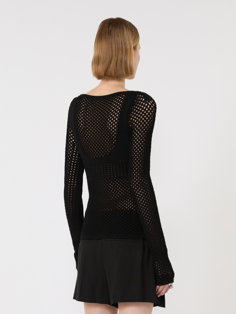 Slim-fit viscose-blend sweater - BLACK - Max Mara - 3