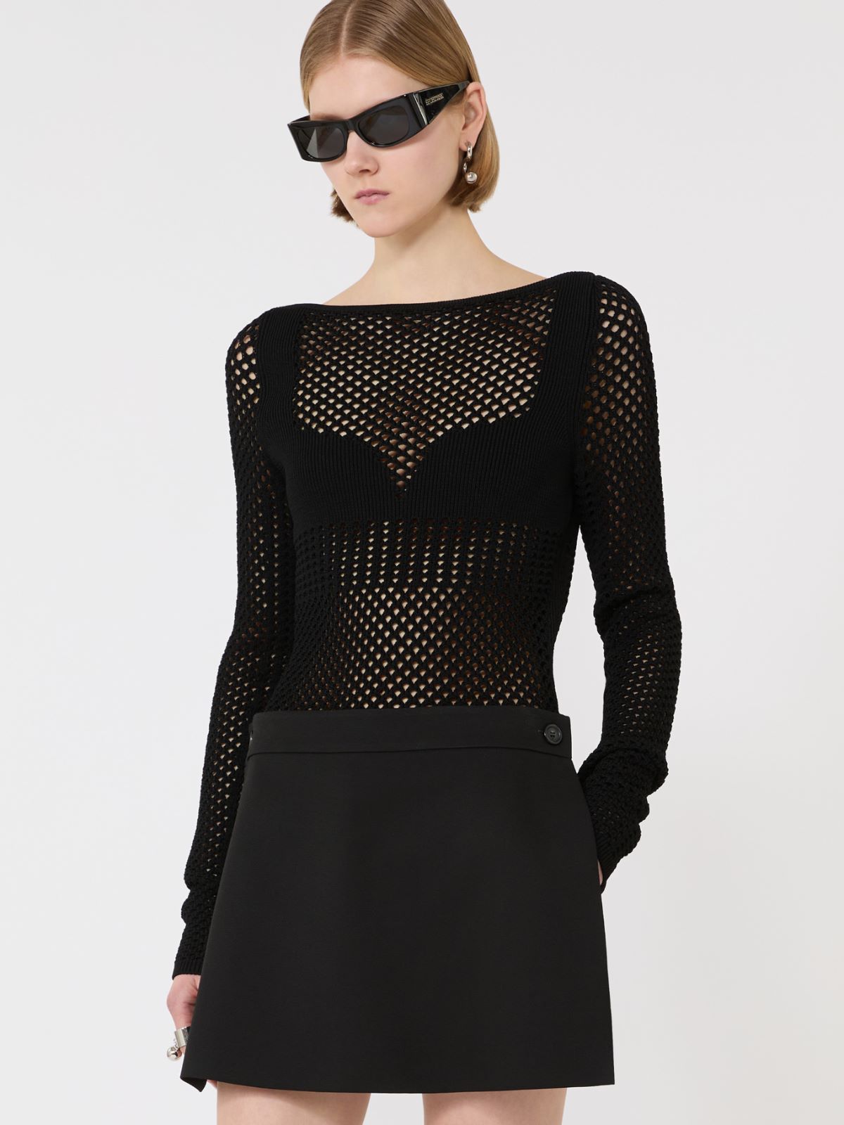 Slim-fit viscose-blend sweater - BLACK - Max Mara - 4