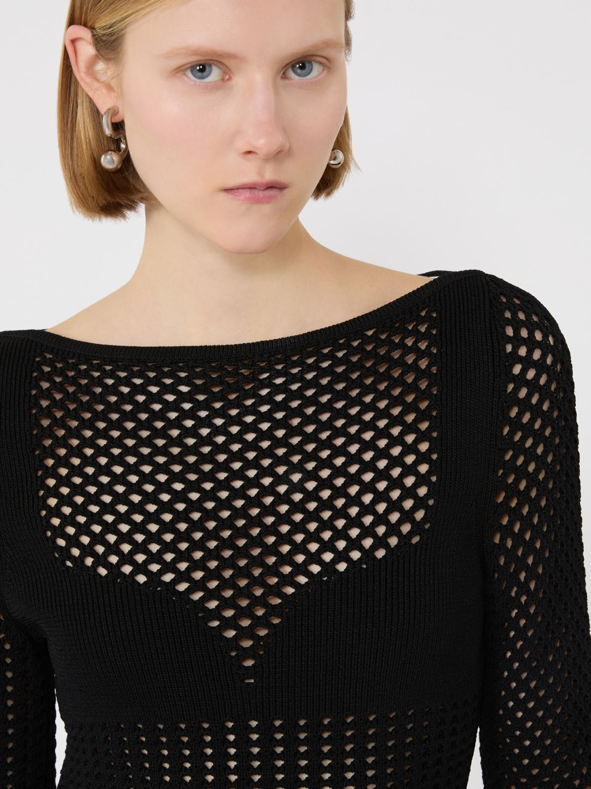 Slim-fit viscose-blend sweater - BLACK - Max Mara - 5