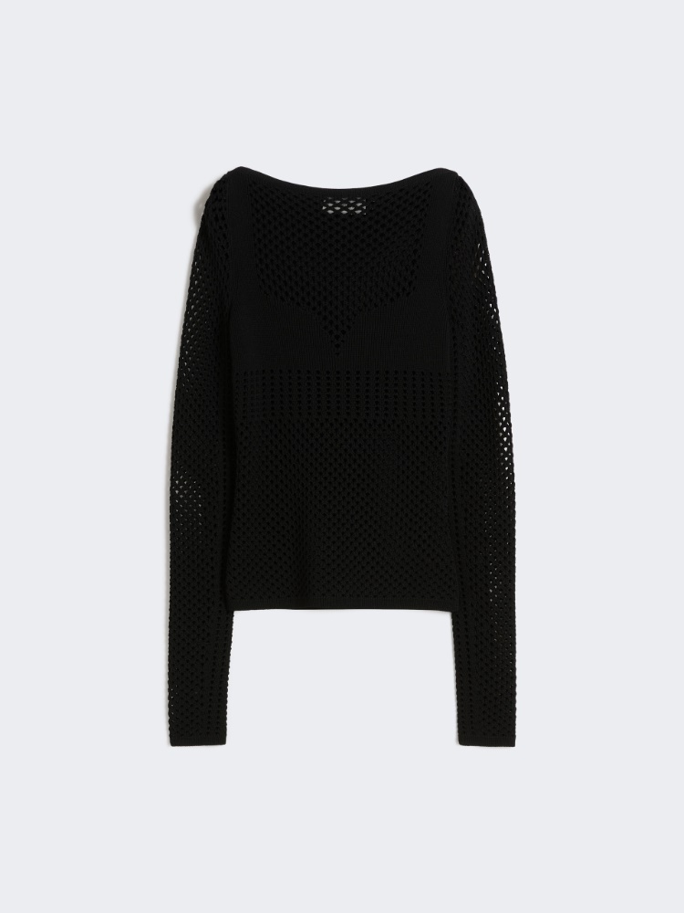 Slim-fit viscose-blend sweater - BLACK - Max Mara