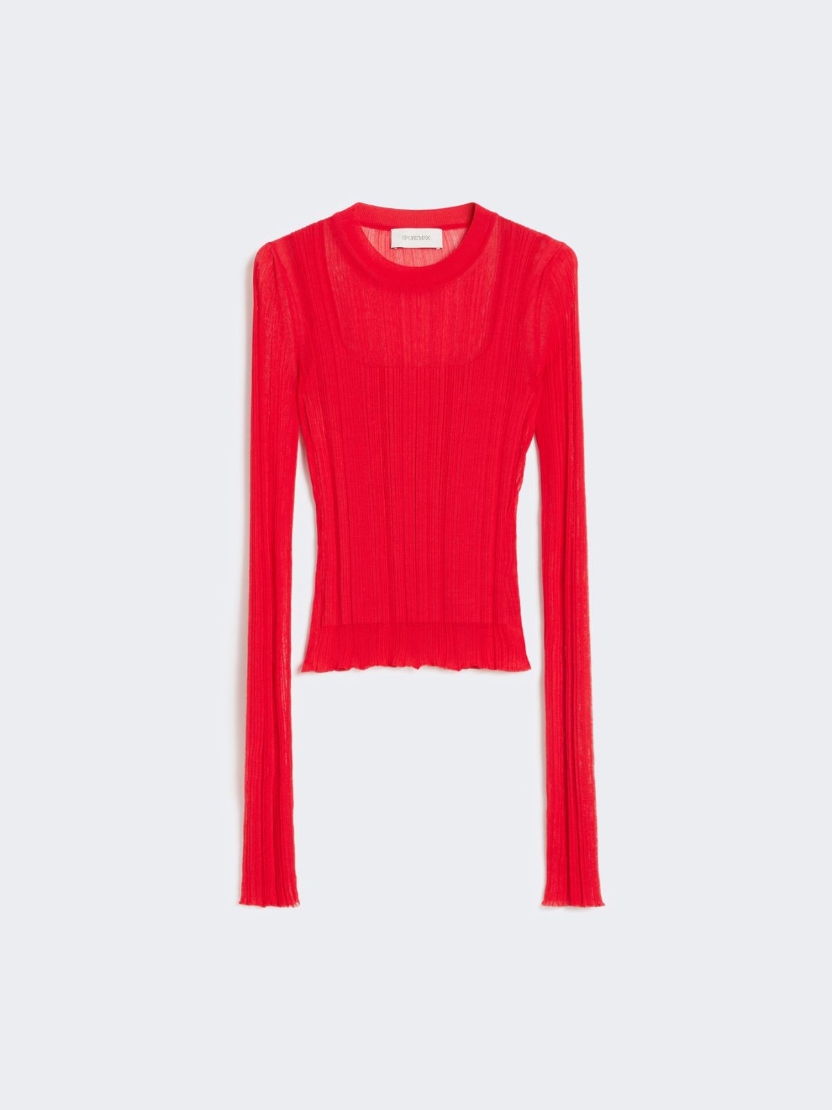Trompe l'oeil viscose jumper - RED - Max Mara - 10