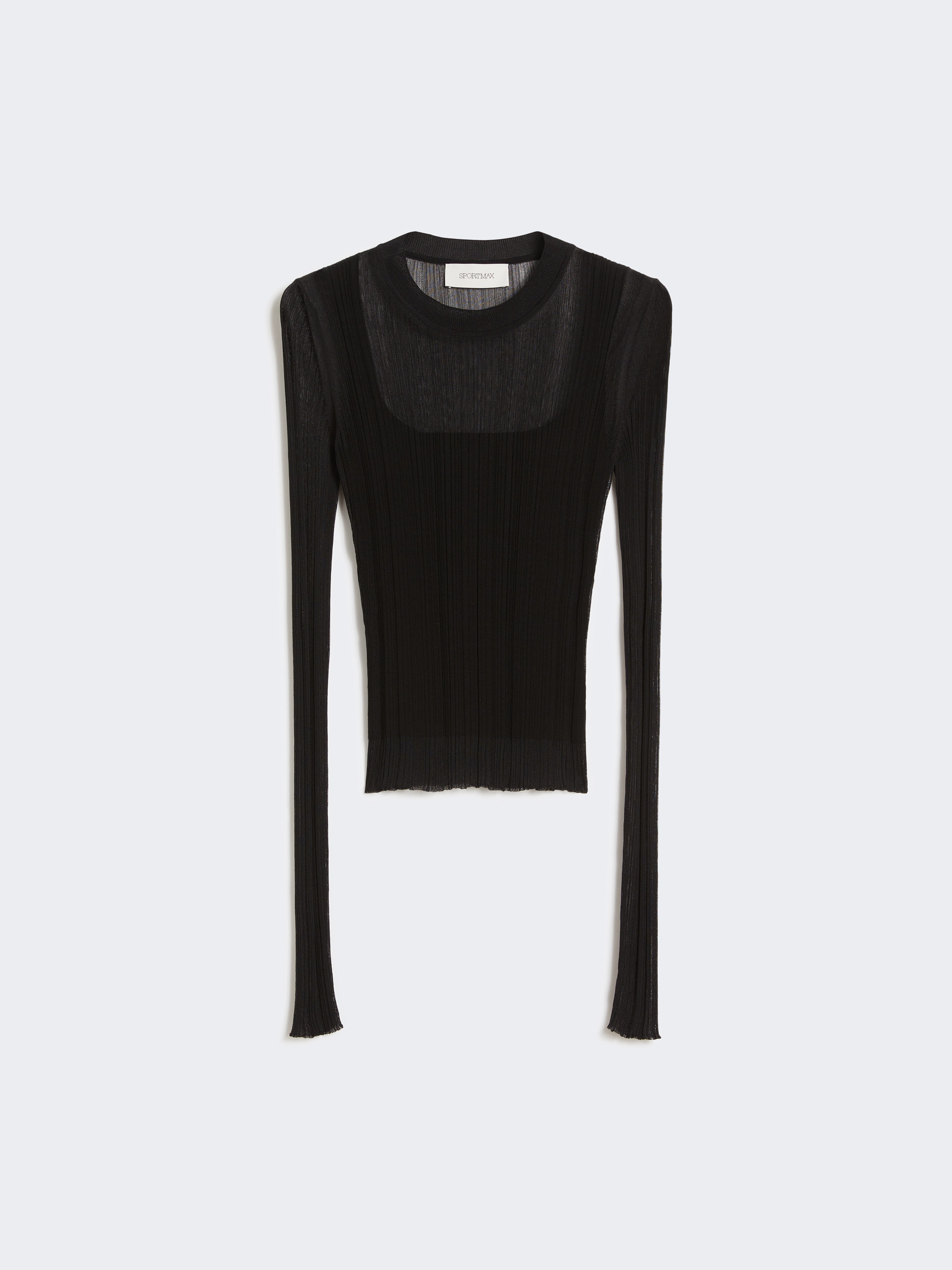 Trompe l'oeil viscose jumper - BLACK - Max Mara - 5