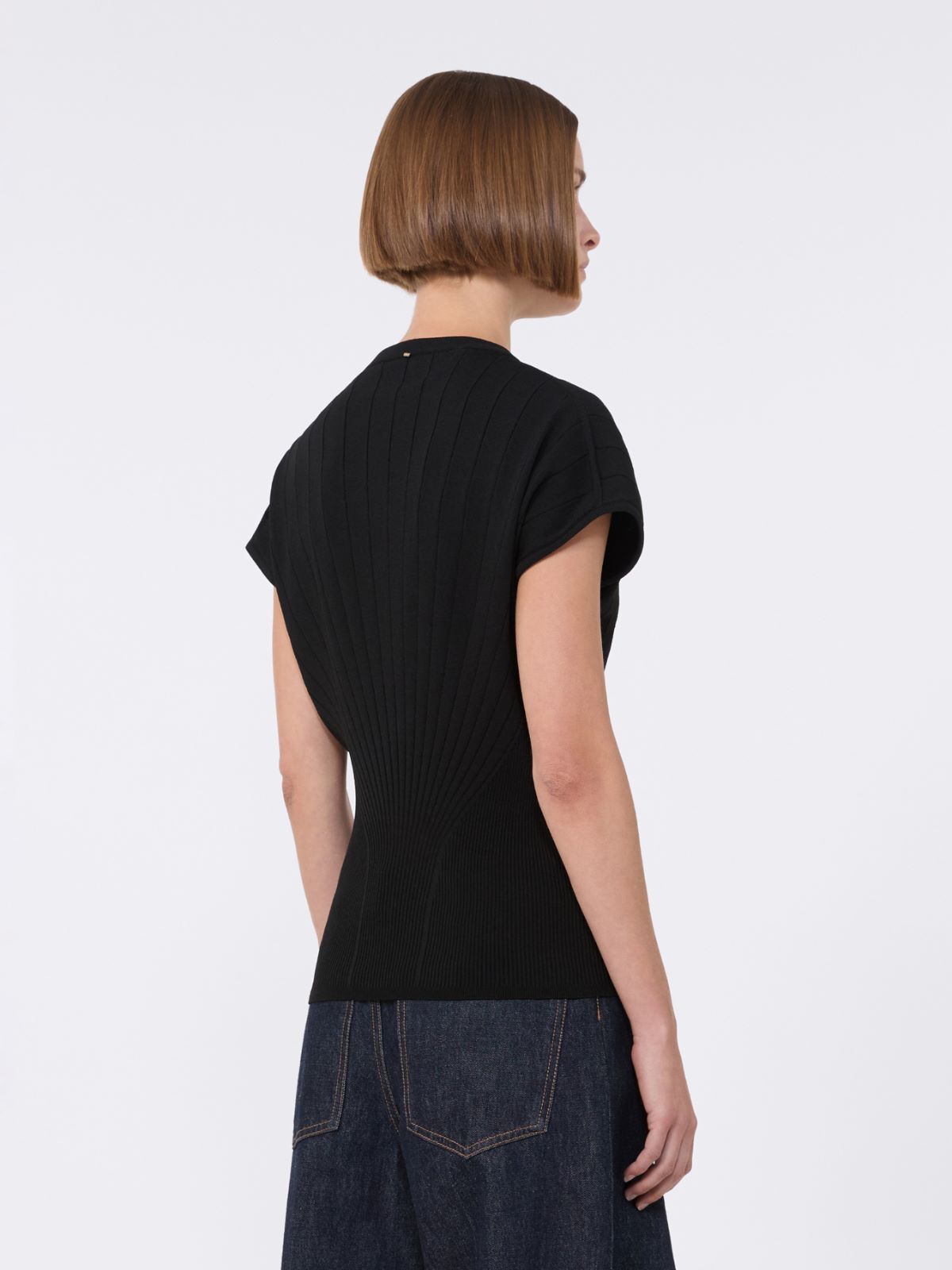 Pull en viscose côtelée - NOIR - Max Mara - 6