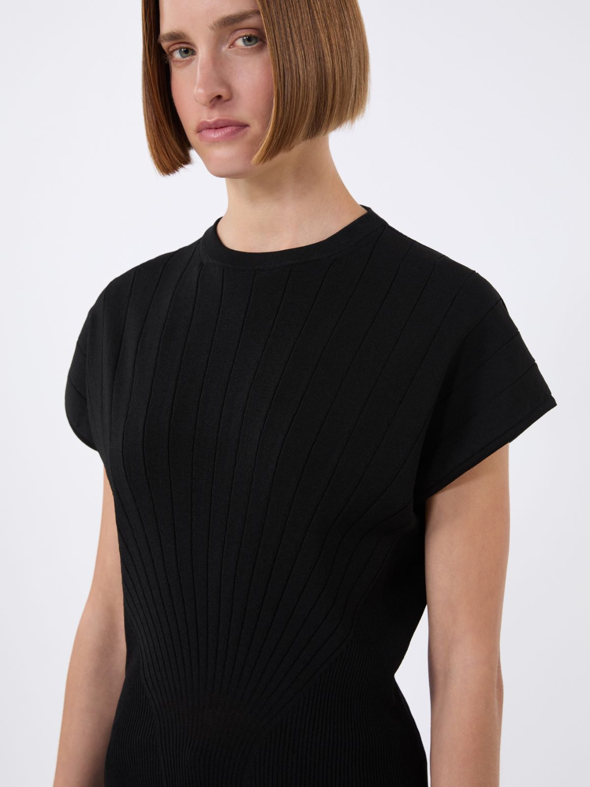 Pull en viscose côtelée - NOIR - Max Mara - 6