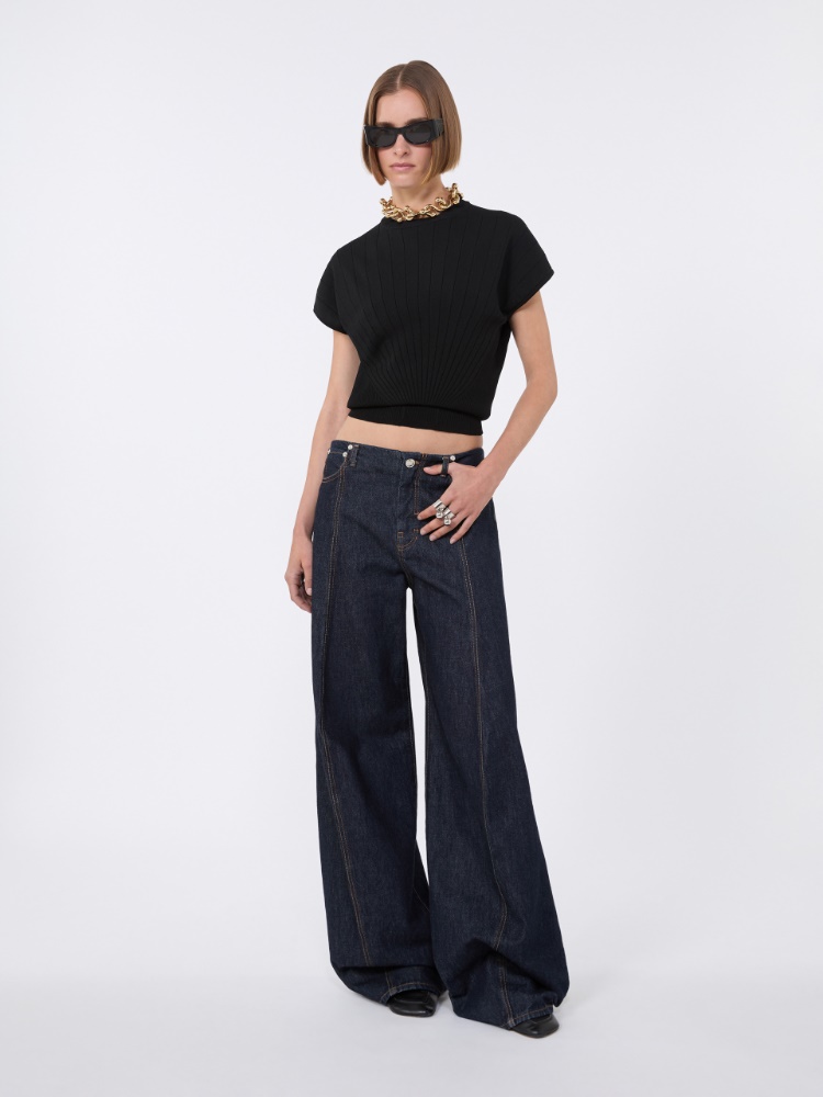 Pull en viscose côtelée - NOIR - Max Mara