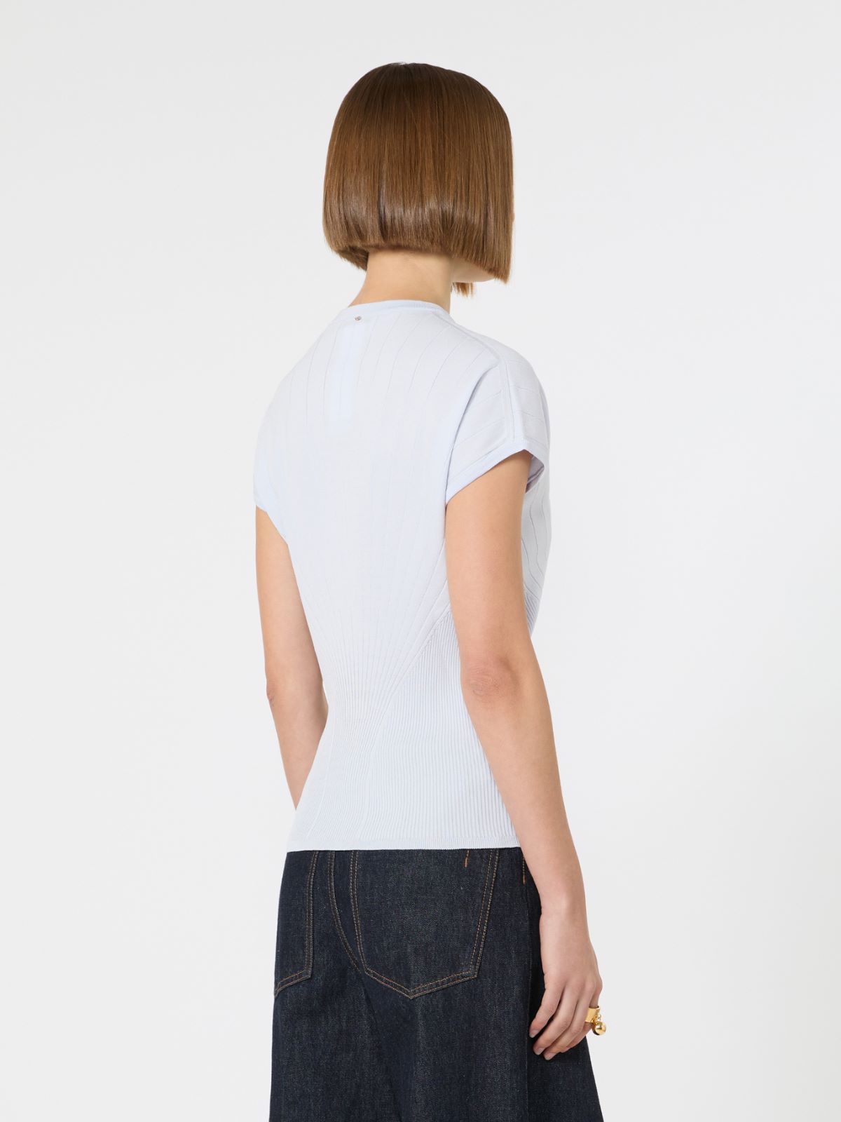 Rib-knit viscose sweater - LIGHT BLUE - Max Mara - 6