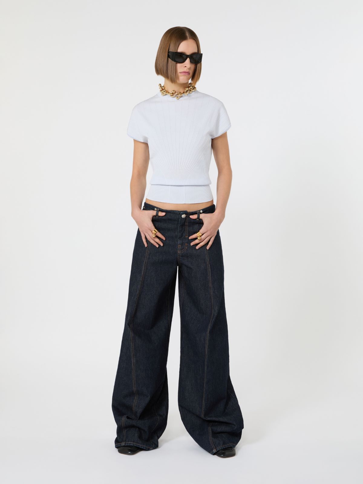 Rib-knit viscose sweater - LIGHT BLUE - Max Mara