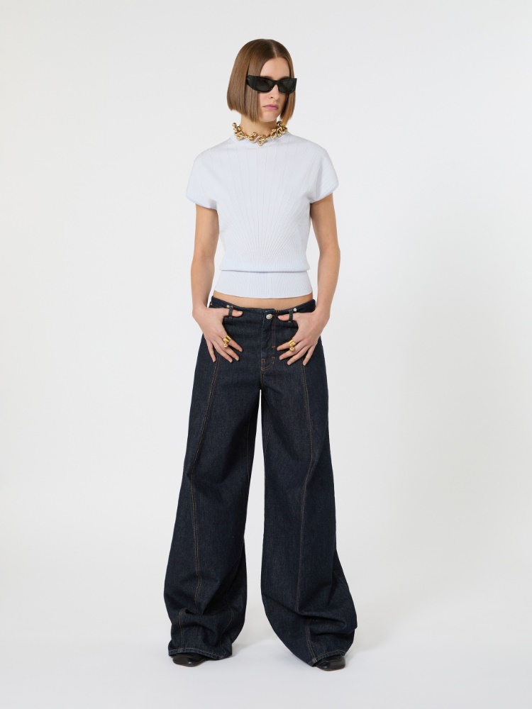 Rib-knit viscose sweater - LIGHT BLUE - Max Mara