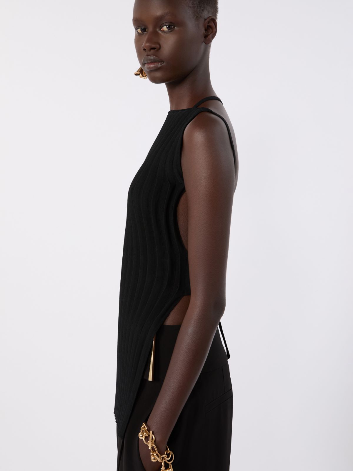 Stricktop aus Stretch-Viskose - SCHWARZ - Max Mara - 4