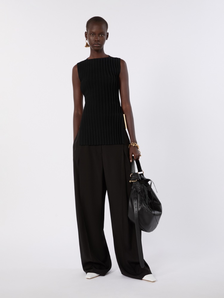 Stricktop aus Stretch-Viskose + SCHWARZ - Max Mara