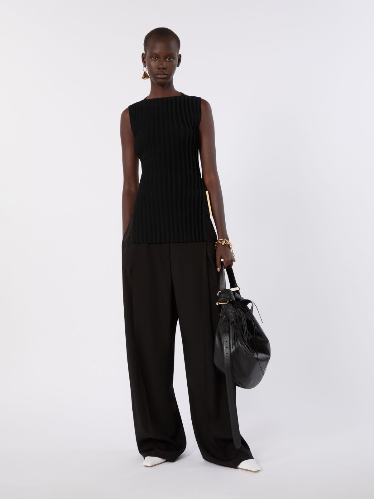 Stricktop aus Stretch-Viskose - SCHWARZ - Max Mara