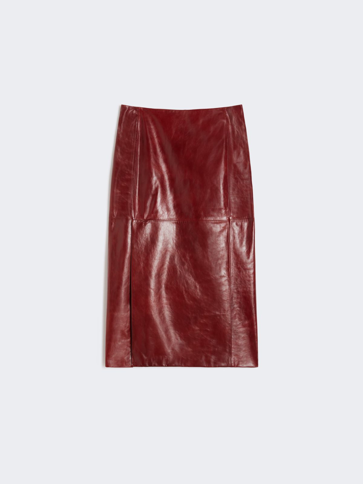 Straight leather skirt - BORDEAUX - Max Mara - 9