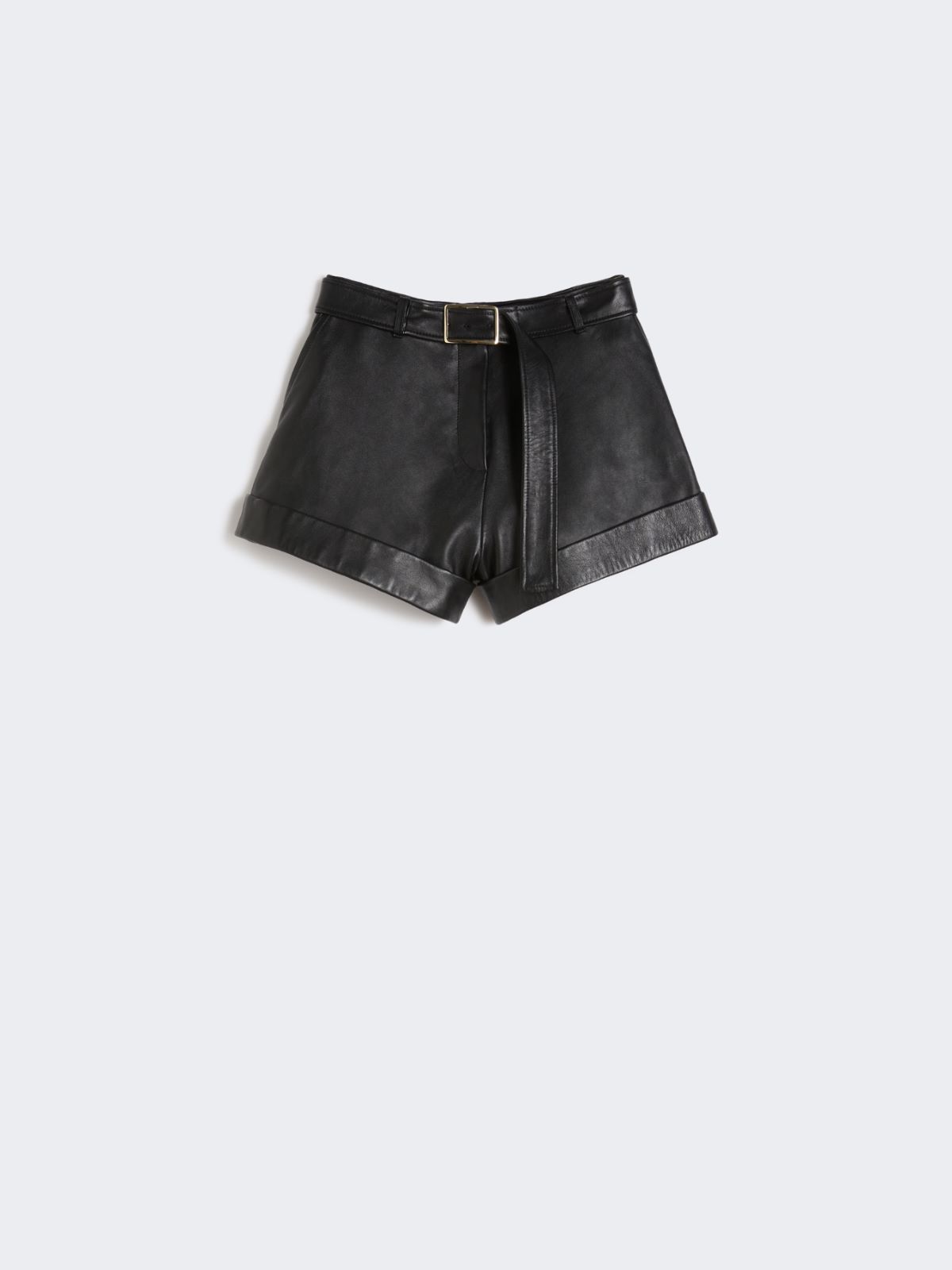 Leather Bermuda shorts - BLACK - Max Mara - 9