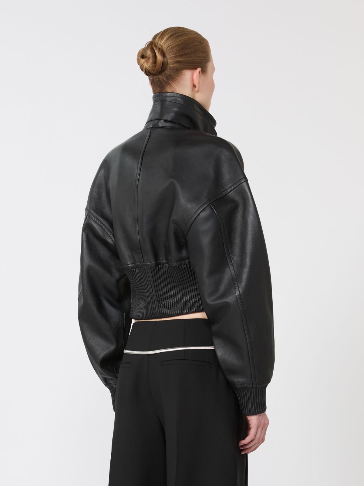 Veste courte en cuir - NOIR - Max Mara - 6